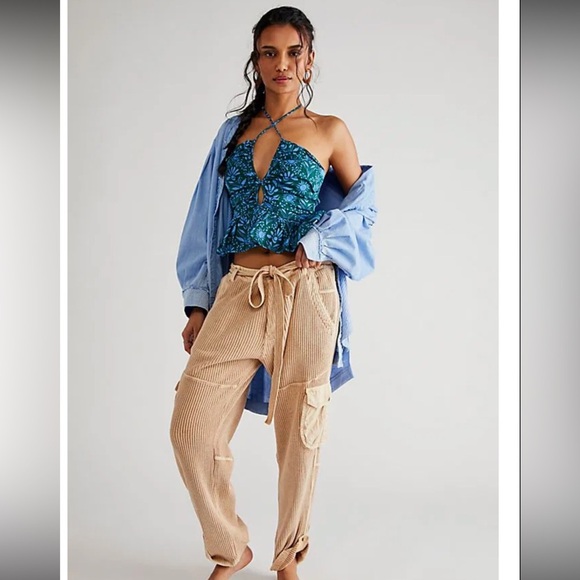 BNWOT Free People Waffle Knit Frankie Pants - Picture 1 of 4